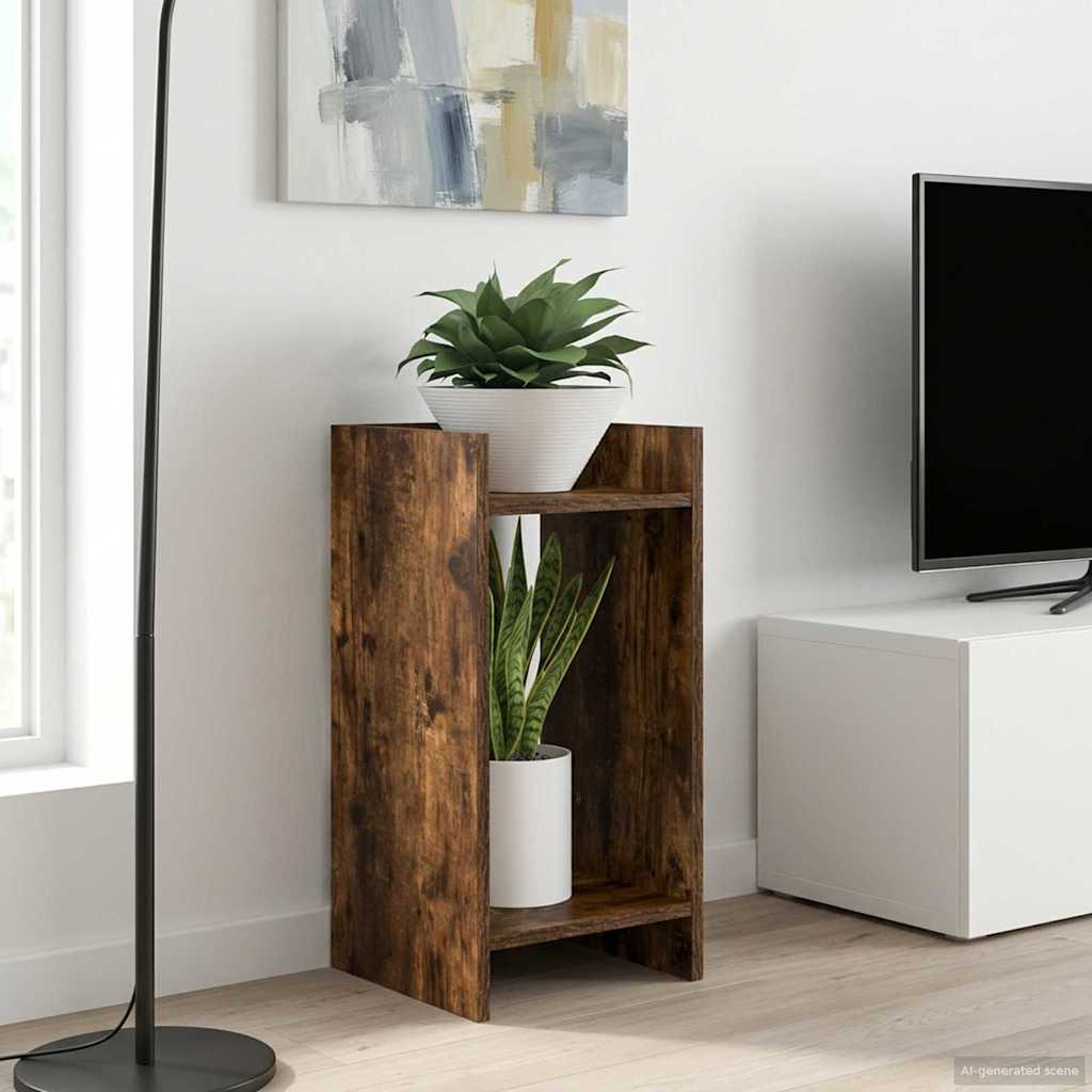 vidaXL Plant Stand Smoked Oak 30 x 30 x 60 cm Engineered Wood