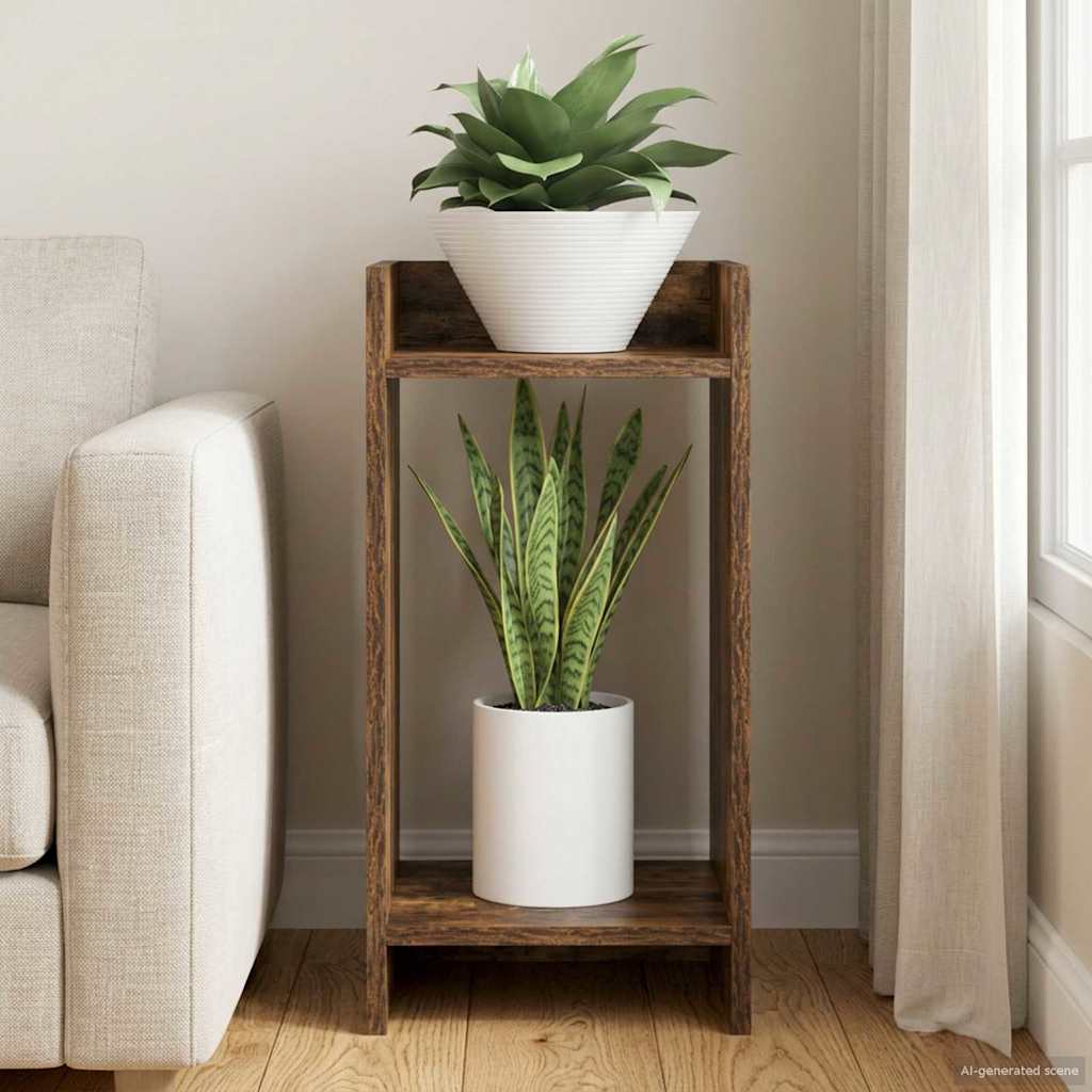 vidaXL Plant Stand Smoked Oak 30 x 30 x 60 cm Engineered Wood