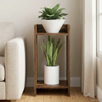 vidaXL Plant Stand Smoked Oak 30 x 30 x 60 cm Engineered Wood