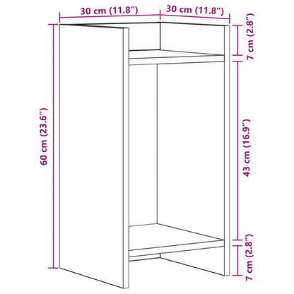 vidaXL Plant Stand Smoked Oak 30 x 30 x 60 cm Engineered Wood