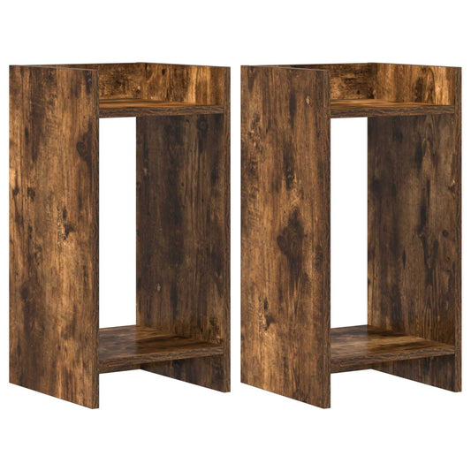 vidaXL Plant Stand 2 pcs Smoked Oak 30 x 30 x 60 cm Engineered Wood
