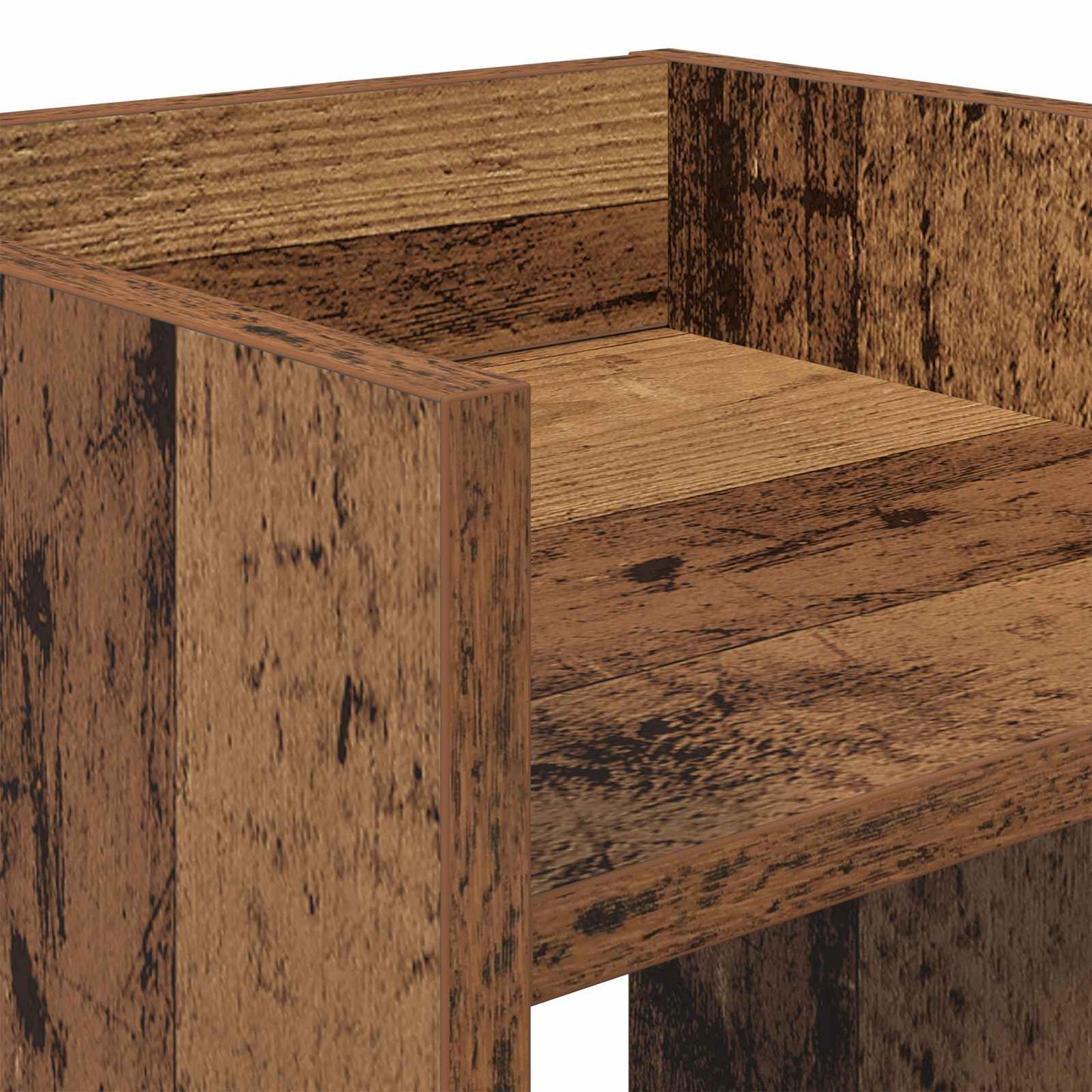 vidaXL Plant Stand with Shelf Old Wood 30 x 30 x 60 cm Engineered Wood