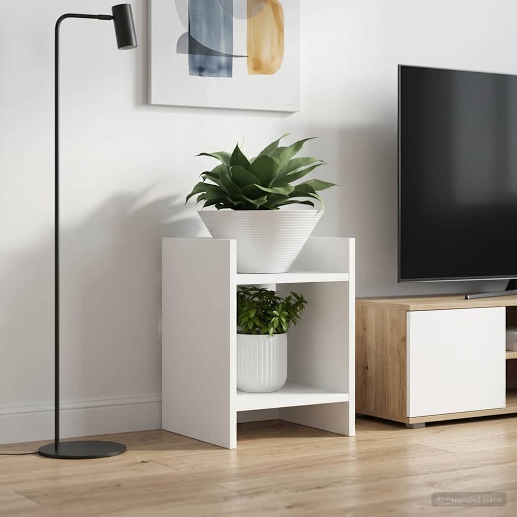 vidaXL Plant Stand White 30 x 30 x 40 cm Engineered Wood