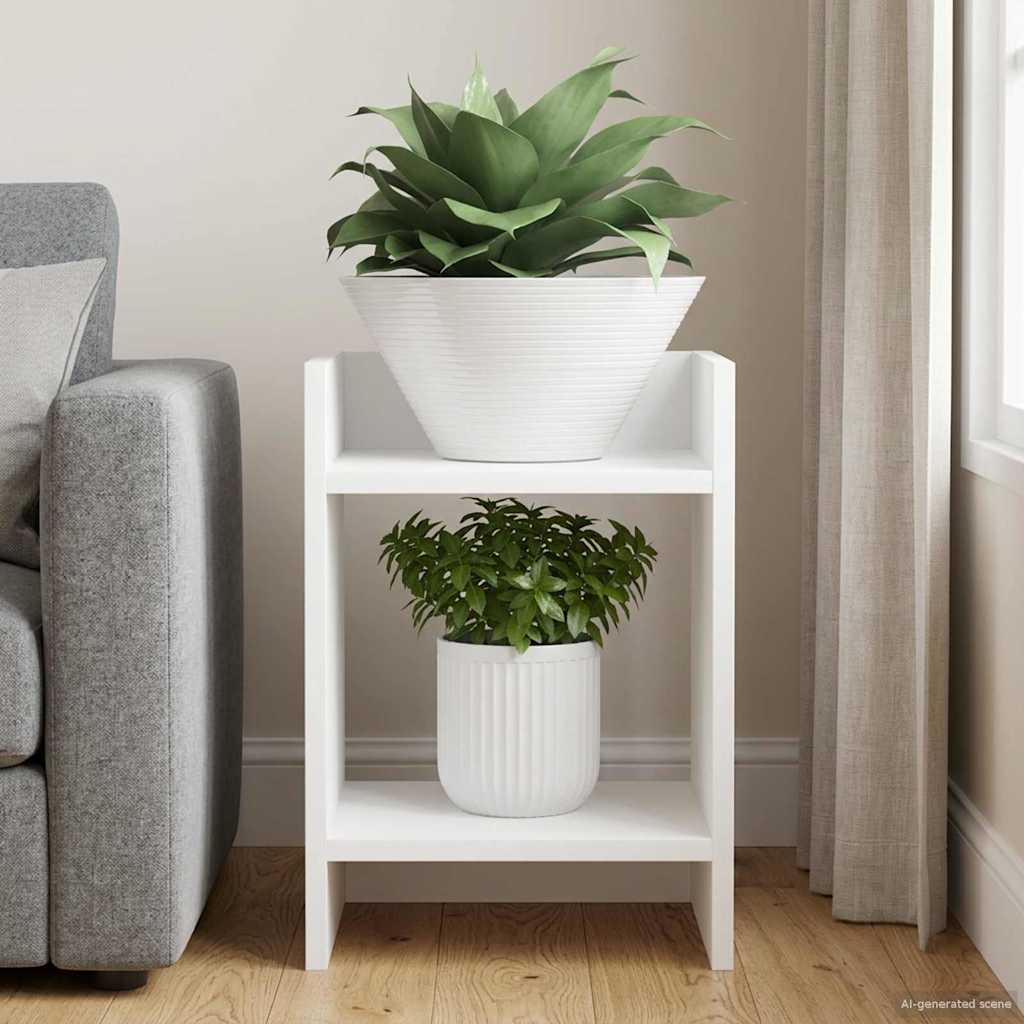vidaXL Plant Stand White 30 x 30 x 40 cm Engineered Wood