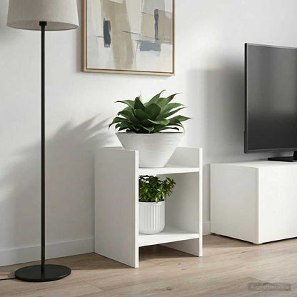 vidaXL Plant Stand 2 pcs White 30 x 30 x 40 cm Engineered Wood