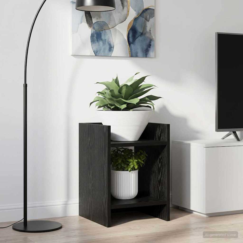 vidaXL Plant Stand Black Oak 30 x 30 x 40 cm Engineered Wood