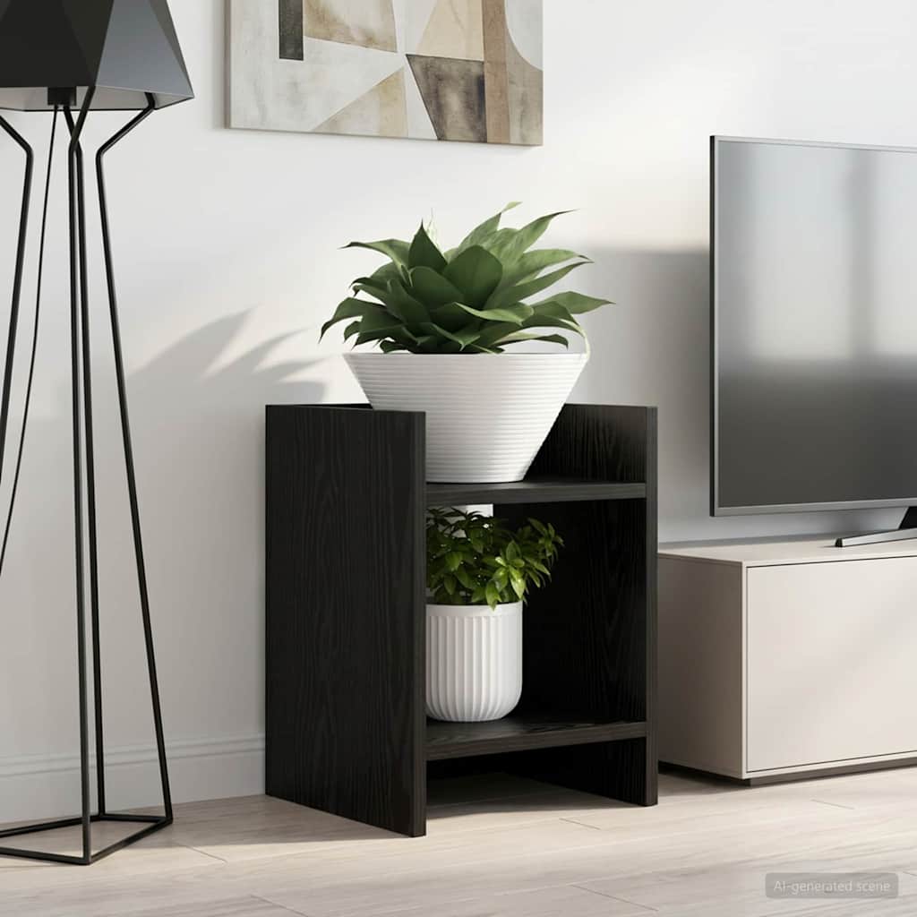 vidaXL Plant Stand 2 pcs Black Oak 30 x 30 x 40 cm Engineered Wood