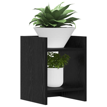 vidaXL Plant Stand 2 pcs Black Oak 30 x 30 x 40 cm Engineered Wood