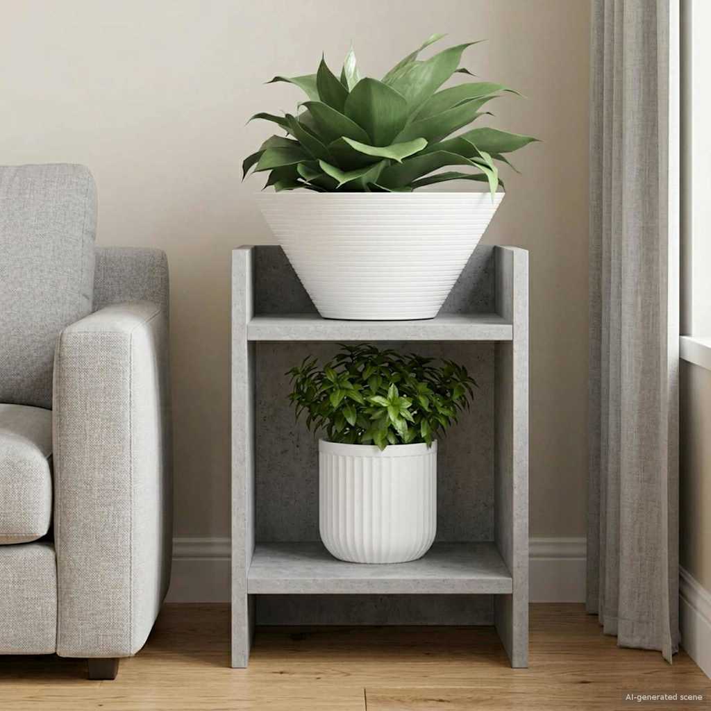 vidaXL Plant Stand Concrete Grey 30 x 30 x 40 cm Engineered Wood
