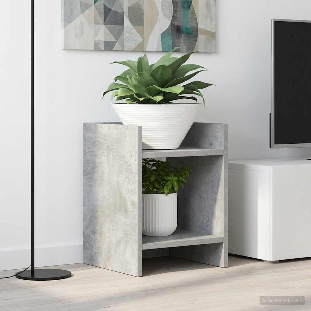 vidaXL Plant Stand 2 pcs Concrete Grey 30 x 30 x 40 cm Engineered Wood