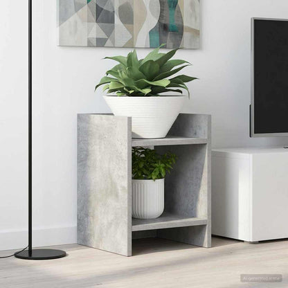 vidaXL Plant Stand 2 pcs Concrete Grey 30 x 30 x 40 cm Engineered Wood