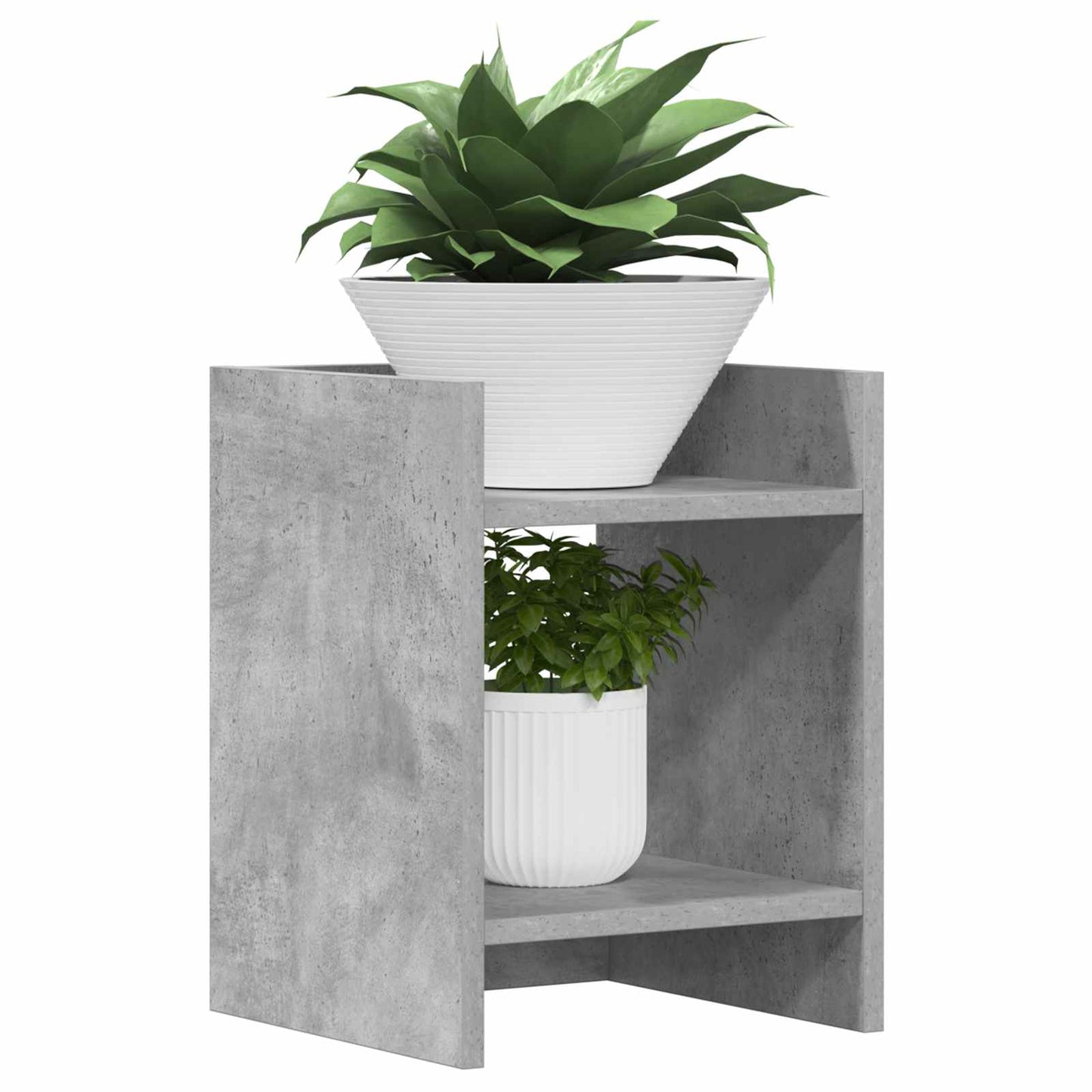 vidaXL Plant Stand 2 pcs Concrete Grey 30 x 30 x 40 cm Engineered Wood