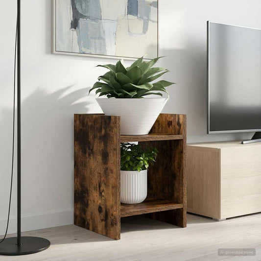 vidaXL Plant Stand Smoked Oak 30 x 30 x 40 cm Engineered Wood