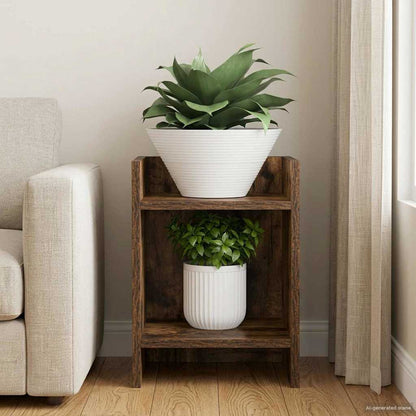 vidaXL Plant Stand Smoked Oak 30 x 30 x 40 cm Engineered Wood