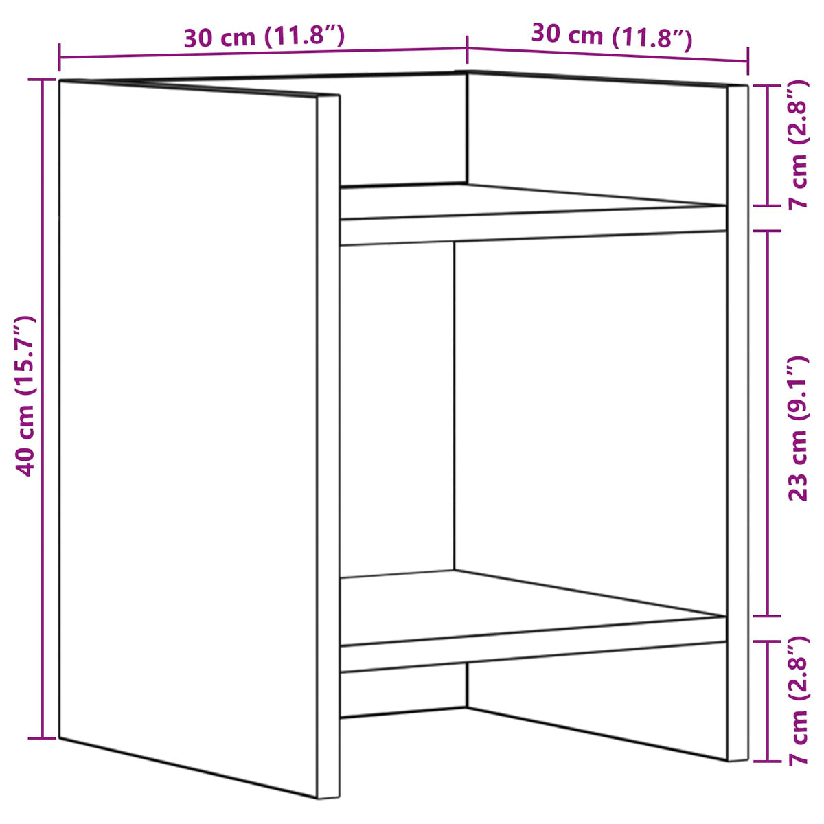 vidaXL Plant Stand Smoked Oak 30 x 30 x 40 cm Engineered Wood