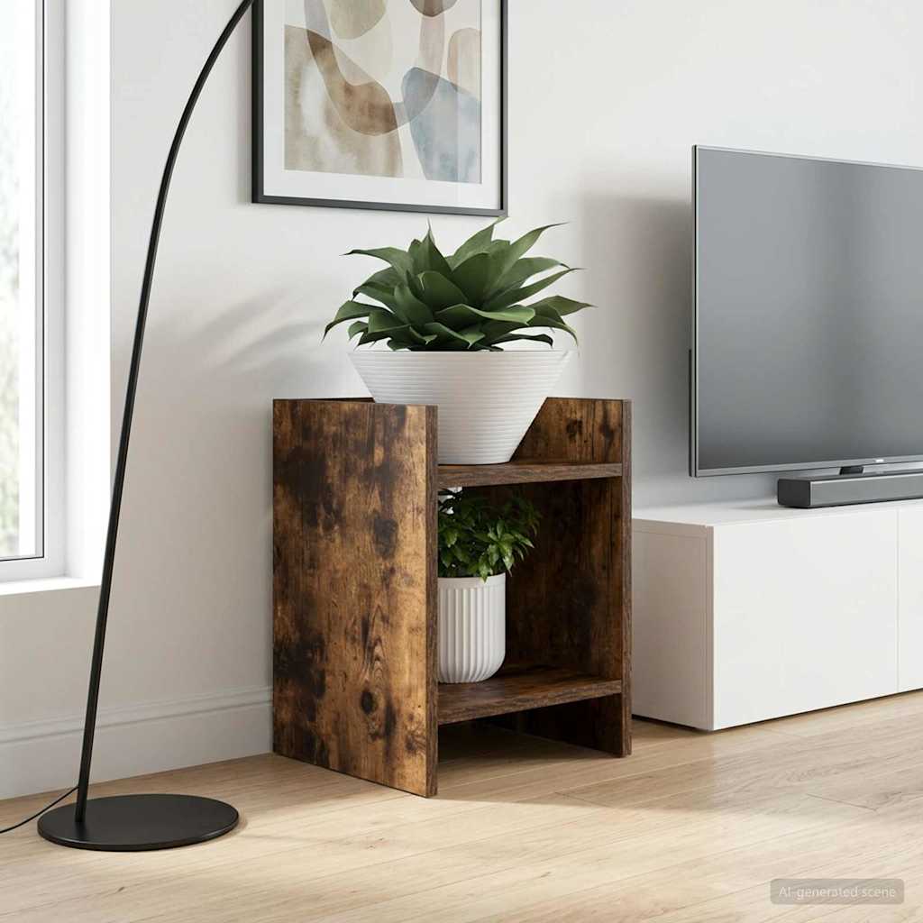 vidaXL Plant Stand 2 pcs Smoked Oak 30 x 30 x 40 cm Engineered Wood
