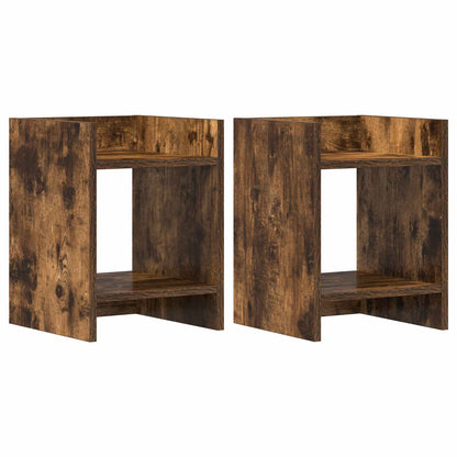 vidaXL Plant Stand 2 pcs Smoked Oak 30 x 30 x 40 cm Engineered Wood