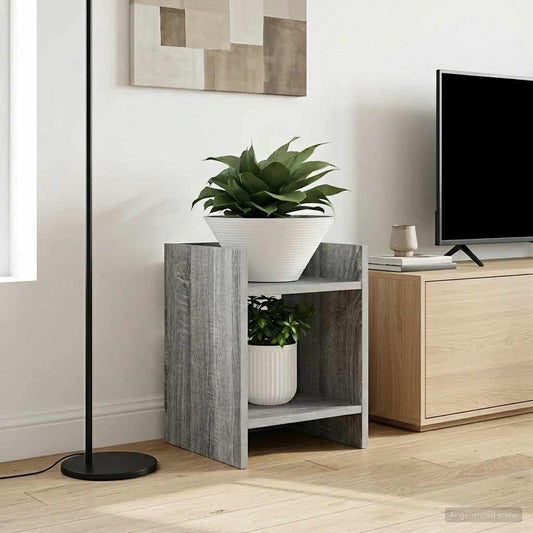vidaXL Plant Stand 2 pcs Grey Sonoma 30 x 30 x 40 cm Engineered Wood