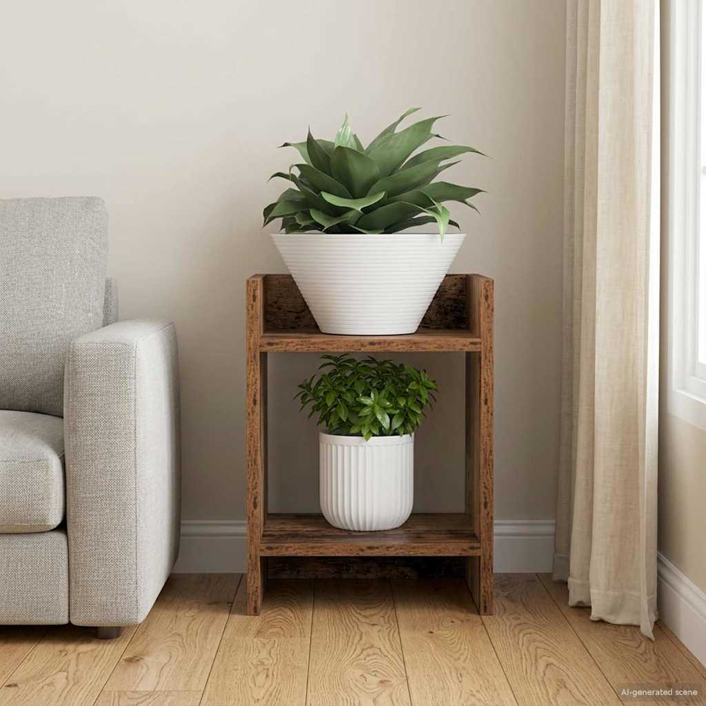 vidaXL Plant Stand Old Wood 30 x 30 x 40 cm Engineered Wood
