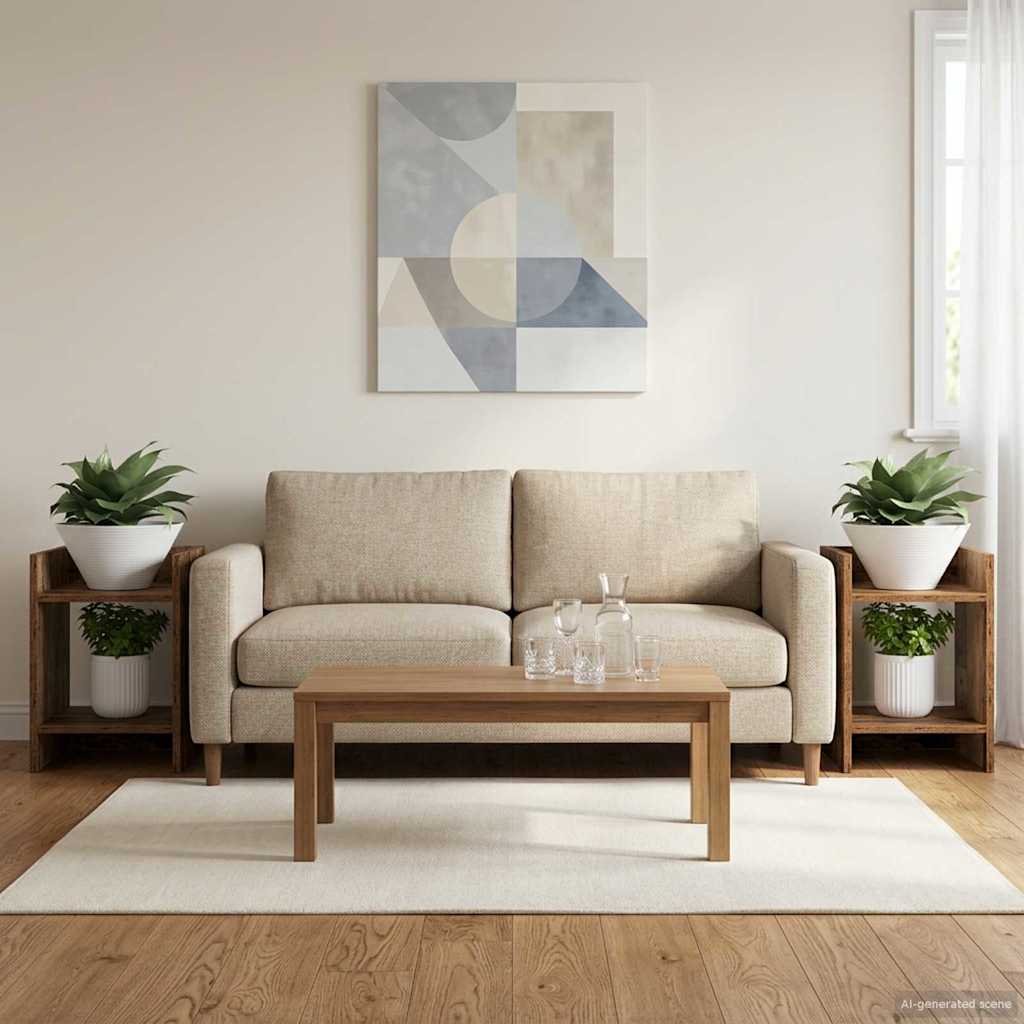vidaXL Plant Stand 2 pcs Old Wood 30 x 30 x 40 cm Engineered Wood