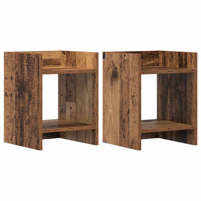 vidaXL Plant Stand 2 pcs Old Wood 30 x 30 x 40 cm Engineered Wood