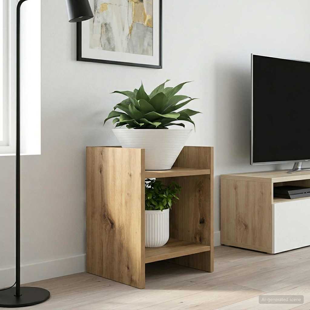 vidaXL Plant Stand 2 pcs Artisan Oak 30 x 30 x 40 cm Engineered Wood