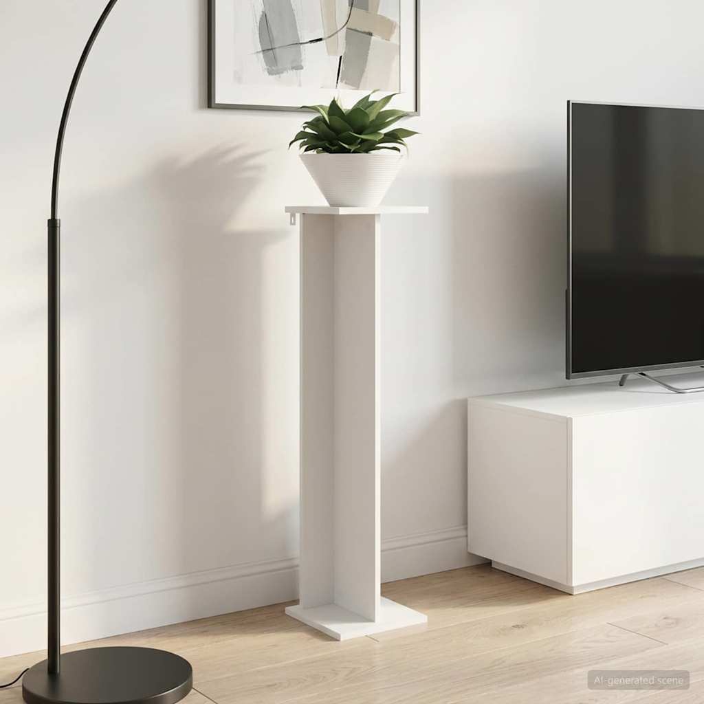 vidaXL Plant Stand 2 pcs White 25 x 25.5 x 100.5 cm Engineered Wood