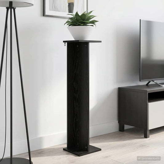 vidaXL Plant Stand Black Oak 25 x 25.5 x 100.5 cm Engineered Wood