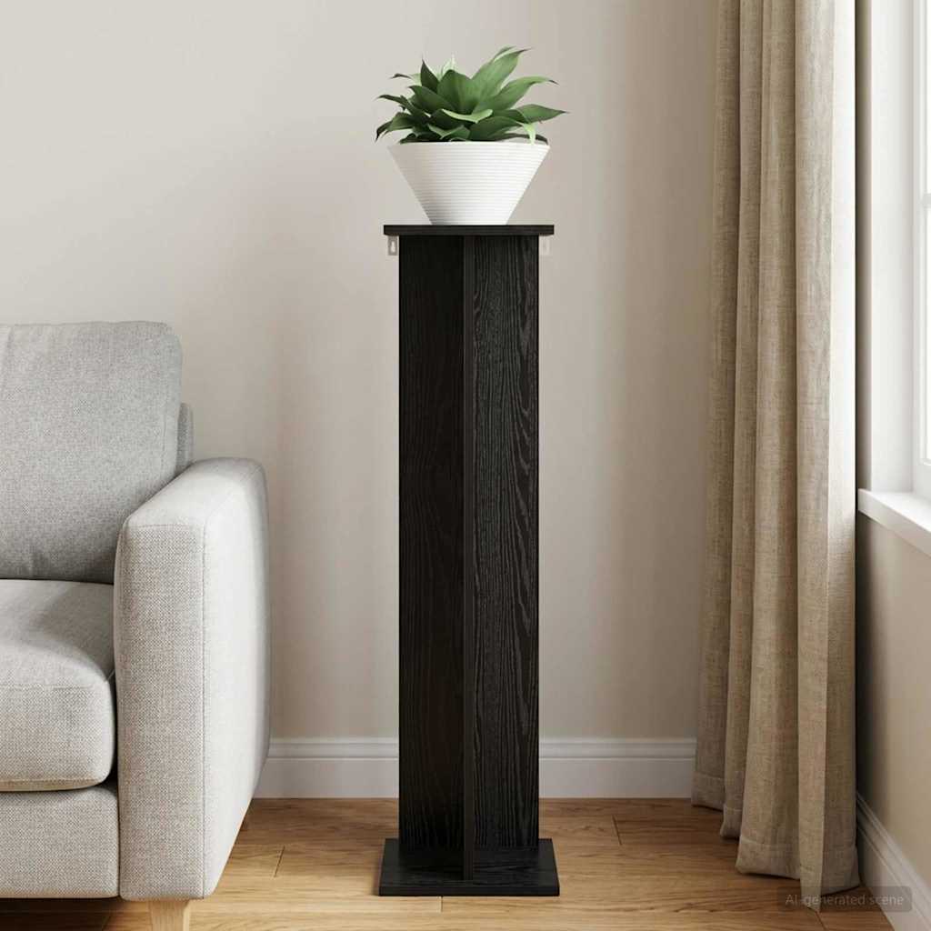 vidaXL Plant Stand Black Oak 25 x 25.5 x 100.5 cm Engineered Wood
