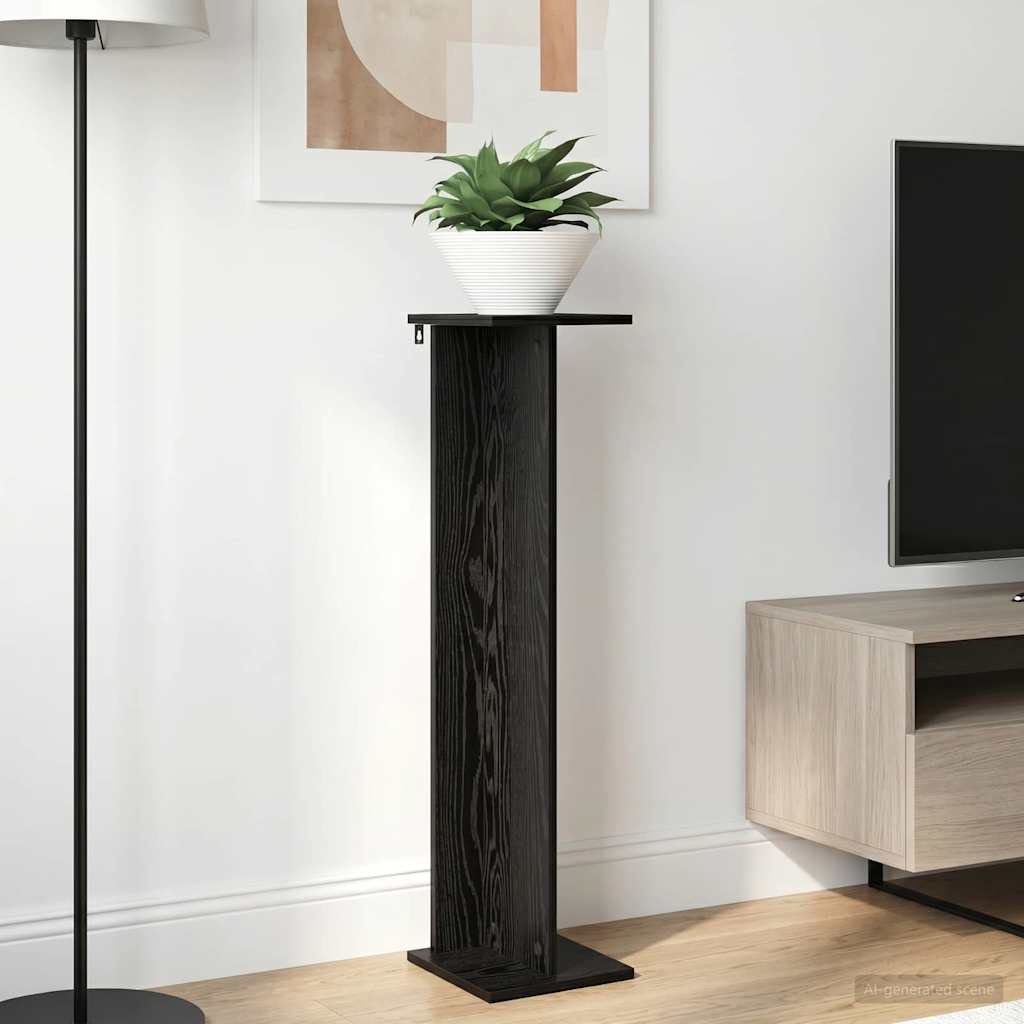 vidaXL Plant Stand 2 pcs Black Oak 25 x 25.5 x 100.5 cm