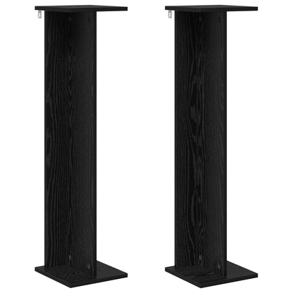 vidaXL Plant Stand 2 pcs Black Oak 25 x 25.5 x 100.5 cm