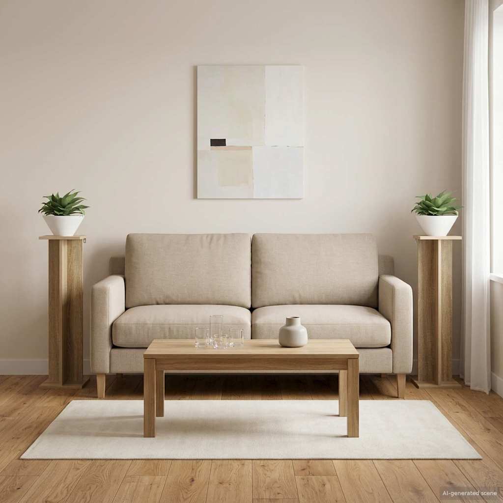 vidaXL Plant Stand 2 pcs Sonoma Oak 25 x 25.5 x 100.5 cm