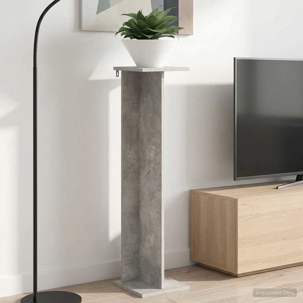 vidaXL Plant Stand Concrete Grey 25 x 25.5 x 100.5 cm Engineered Wood