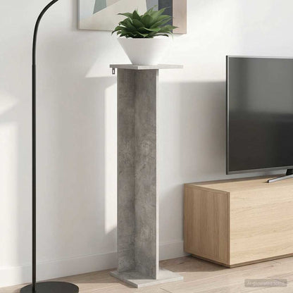 vidaXL Plant Stand Concrete Grey 25 x 25.5 x 100.5 cm Engineered Wood