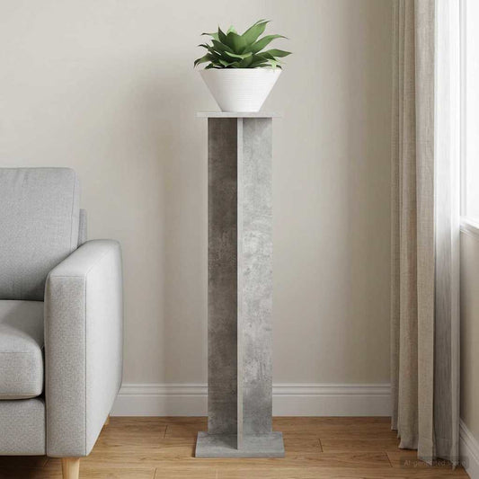 vidaXL Plant Stand Concrete Grey 25 x 25.5 x 100.5 cm Engineered Wood