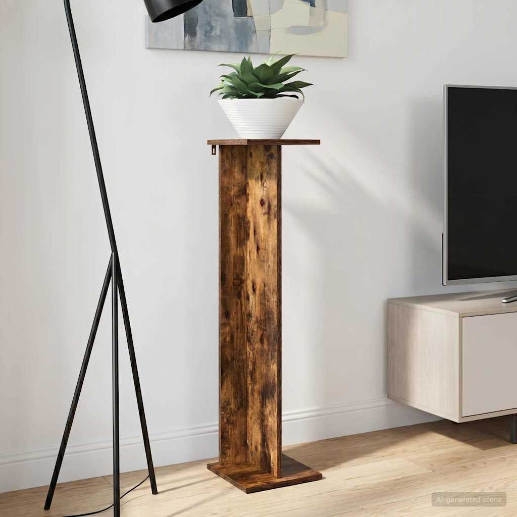vidaXL Plant Stand Smoked Oak 25 x 25.5 x 100.5 cm Engineered Wood