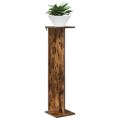 vidaXL Plant Stand Smoked Oak 25 x 25.5 x 100.5 cm Engineered Wood