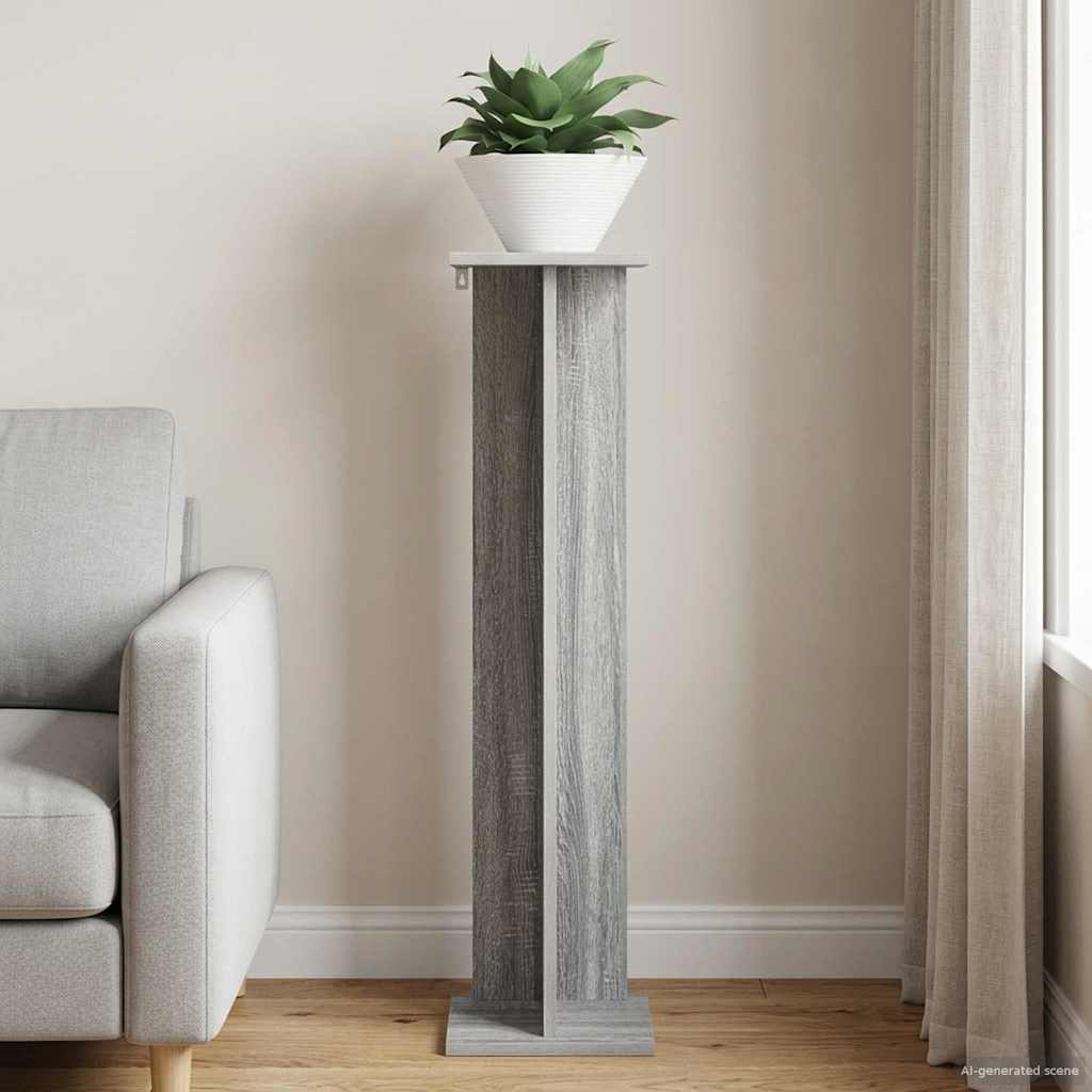 vidaXL Plant Stand Grey Sonoma 25 x 25.5 x 100.5 cm Engineered Wood