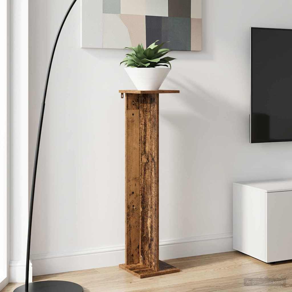 vidaXL Plant Stand Old Wood 25 x 25.5 x 100.5 cm Engineered Wood