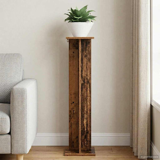 vidaXL Plant Stand Old Wood 25 x 25.5 x 100.5 cm Engineered Wood