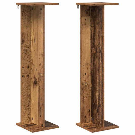 vidaXL Plant Stand 2 pcs Old Wood 25 x 25.5 x 100.5 cm Engineered Wood