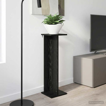 vidaXL Plant Stand Black Oak 25 x 25.5 x 80.5 cm Engineered Wood