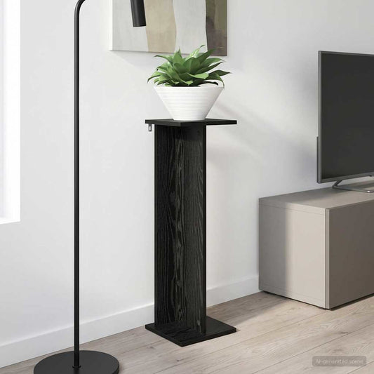 vidaXL Plant Stand Black Oak 25 x 25.5 x 80.5 cm Engineered Wood