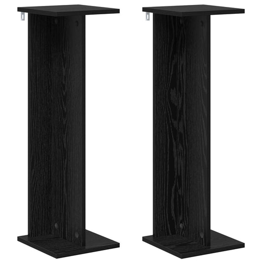 vidaXL Plant Stand 2 pcs Black Oak 25 x 25.5 x 80.5 cm Engineered Wood
