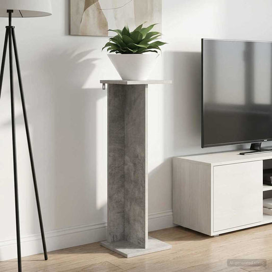vidaXL Plant Stand Concrete Grey 25 x 25.5 x 80.5 cm Engineered Wood
