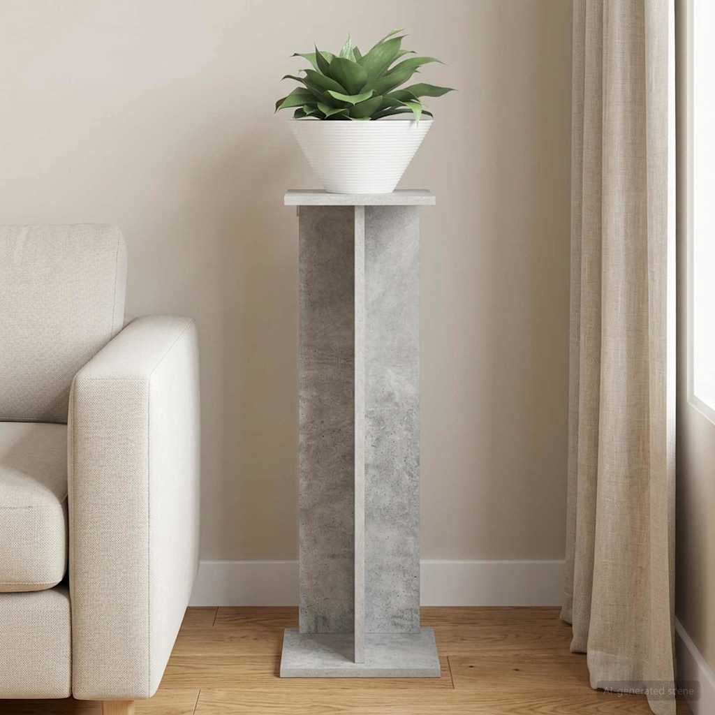 vidaXL Plant Stand Concrete Grey 25 x 25.5 x 80.5 cm Engineered Wood