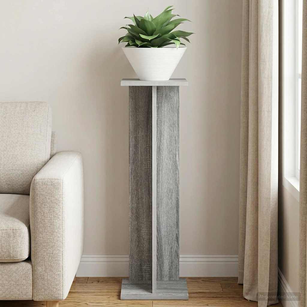 vidaXL Plant Stand Grey Sonoma 25 x 25.5 x 80.5 cm Engineered Wood