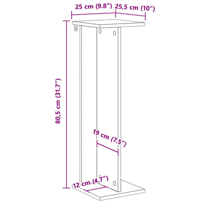 vidaXL Plant Stand 2 pcs Grey Sonoma 25 x 25.5 x 80.5 cm