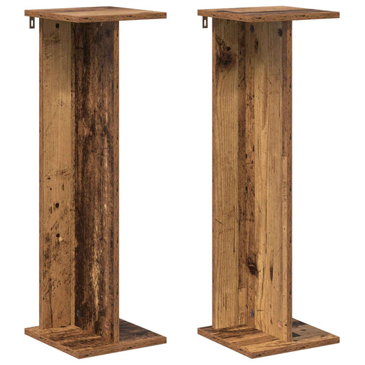 vidaXL Plant Stand 2 pcs Old Wood 25 x 25.5 x 80.5 cm Engineered Wood