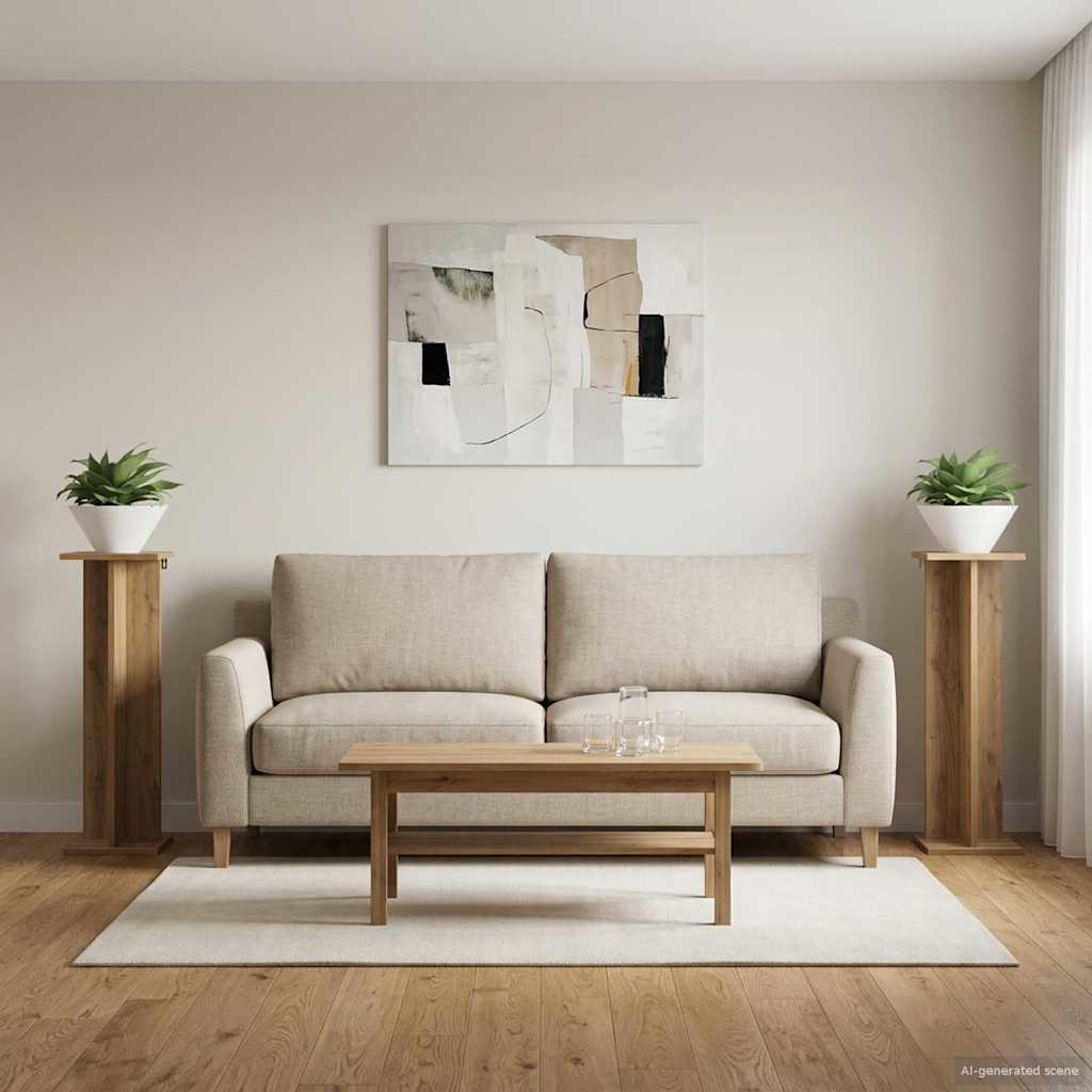 vidaXL Plant Stand 2 pcs Artisan Oak 25 x 25.5 x 80.5 cm